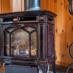 Gas fireplace and lamp stand