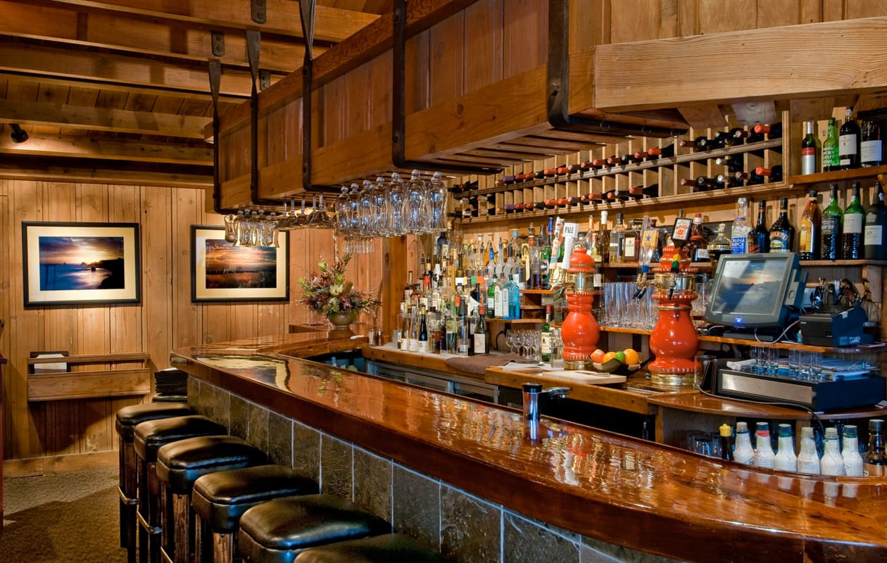 The bar at River's End Restaurant