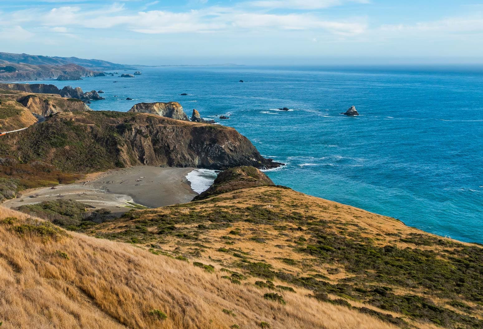 Jenner headlands and the Pacific Ocean north of River's End Restaurant